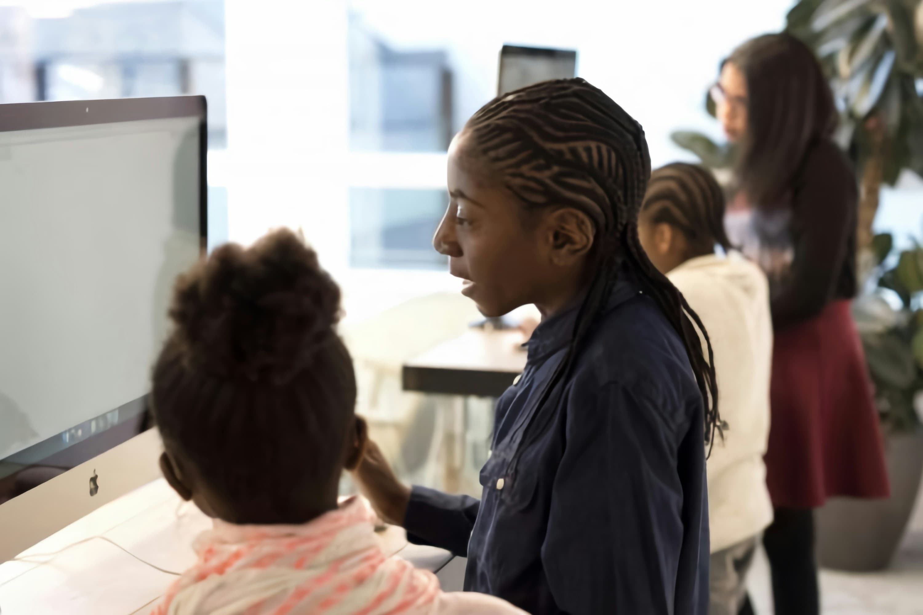 Students working at computers